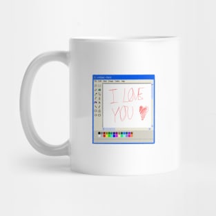 I Love You MS Paint drawing Mug